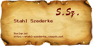 Stahl Szederke névjegykártya